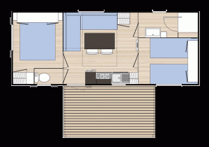 Plan Mobil Home Espace 2 chambres