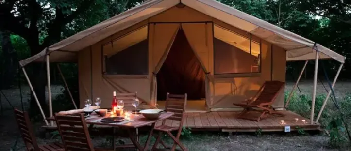 Tente Lodge Cotton Nature sans San. 2 Chambres - 5 Pers.