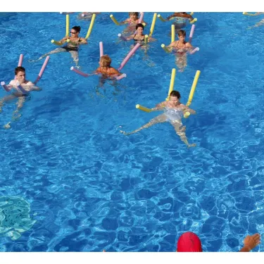 Atelier aquatique avec boules de natation au Camping Mar i Sol