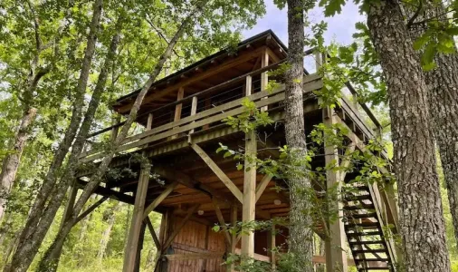 Cabane Perchée Jacuzzi 2 Chambres - 6 Personnes