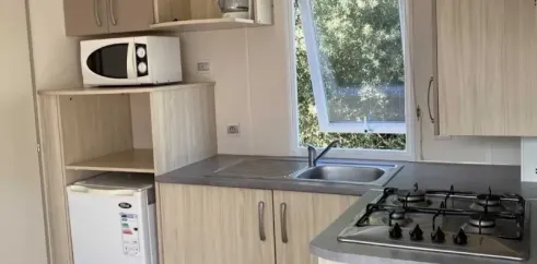 Mobil Home Loisir S 2CH - Camping Les Sables d'Argent, cuisine équipée