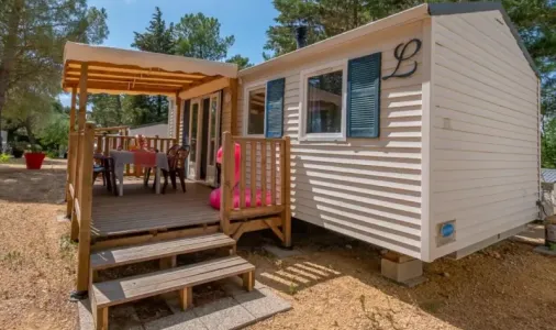 Mobil Home Aqua 2 Chambres - 4 Personnes - Terrasse semi-couverte