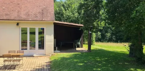 Maisonnette 5 Personnes TV - Le Domaine du Bois Coquet, extérieur avec jardin et pergola