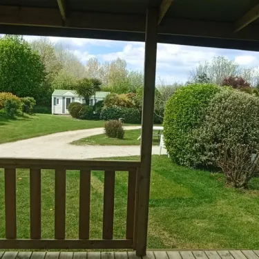 Vue du balcon du Mobil Home Studio 2P, Camping Les Peupliers
