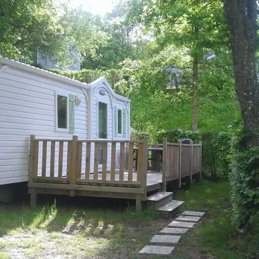 Mobil home 3 chambres 6 personnes - Parc de Vaux, avec terrasse en bois