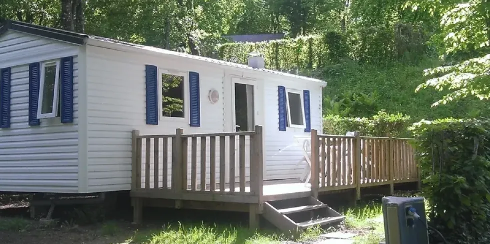 Mobil Home 2 Chambres 4 Personnes - Parc de Vaux avec balcon en bois