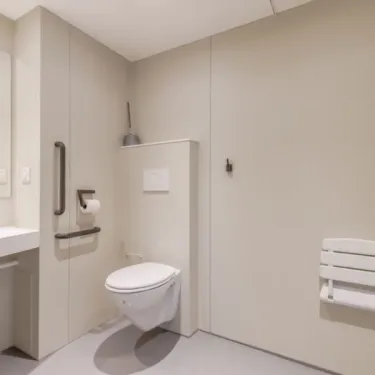 MH Confort+ PMR 2CH – 4P - Camping Paradis Albret : salle de bain accessible