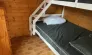Chalet 2 Chambres 5 Personnes - Camping Fontaine du Roc : lit superposé en bois