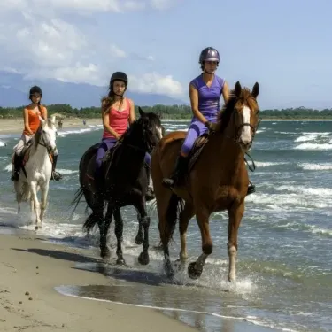 Camping Domaine d'Anghione : randonnée à cheval sur plage