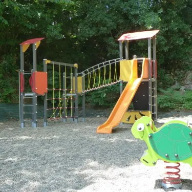 Children’s playground with slides and spring toys