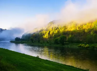 Fleuve d'Elbe dans la Suisse Saxonne, Allemagne